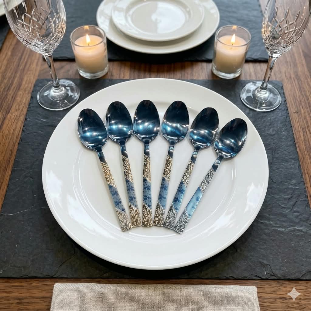 6 Pcs Stainless Steel Spoon-Silver