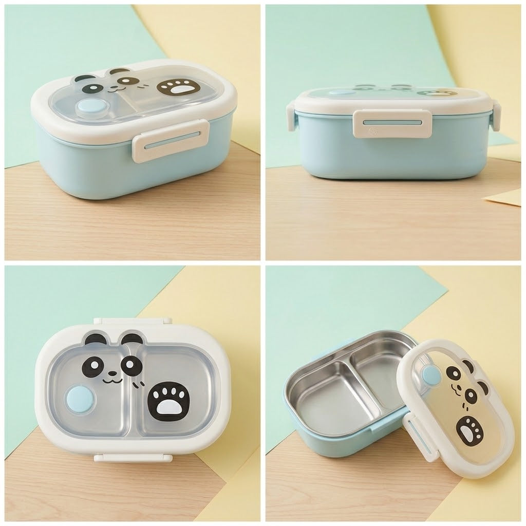 2 Compartment Stainless Steel Lunch Box