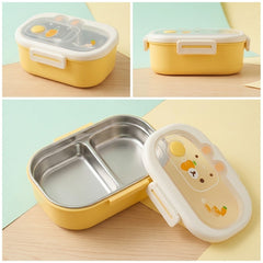 2 Compartment Stainless Steel Lunch Box