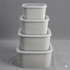 4-Piece Kitchen Storage Box Set-Grey