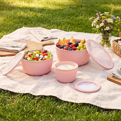 4-piece Storage Box Set Round-Pink