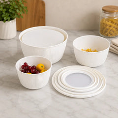 4-piece Storage Box Set Round-White