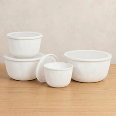 4-piece Storage Box Set Round-White