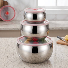Set of 3 Stainless Steel Bowls