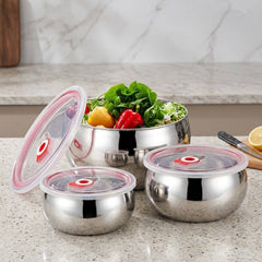 Set of 3 Stainless Steel Bowls