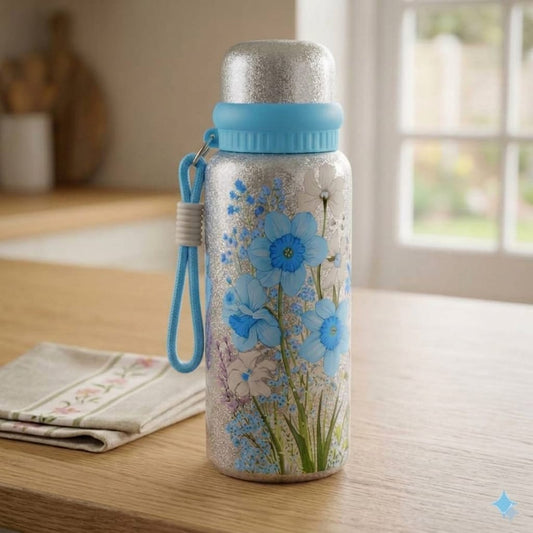 Titanium-Coated Insulated Bottle-Blue