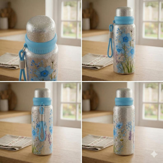 Titanium-Coated Insulated Bottle-Blue