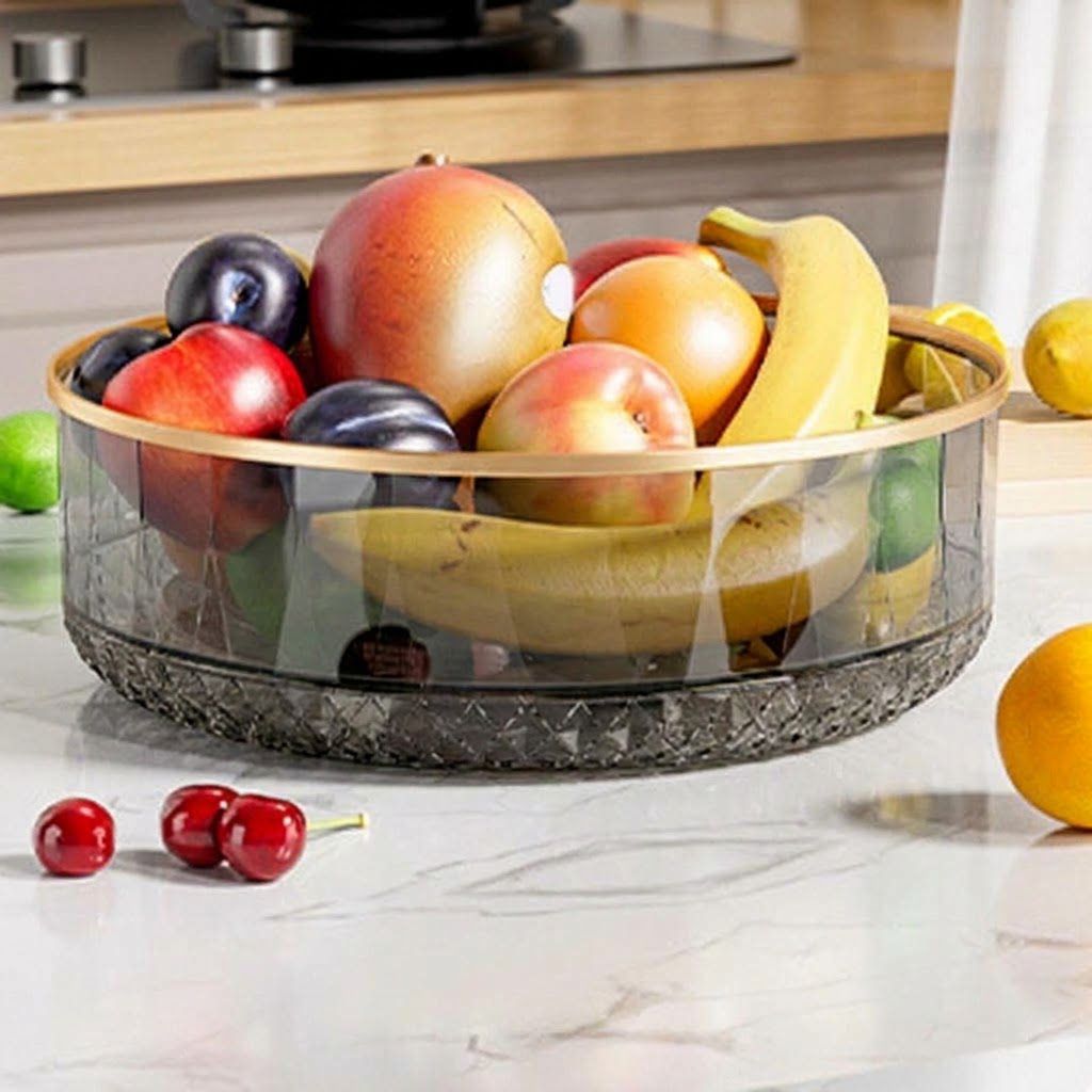 Acrylic Multipurpose Glacier Rotating Tray-Dark Grey