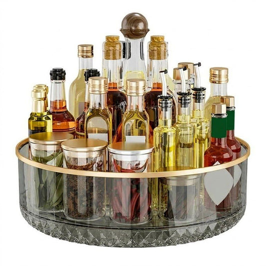 Acrylic Multipurpose Glacier Rotating Tray-Dark Grey