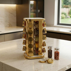 20in1 Revolving Glass Spice Jar Rack (Square)