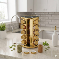 20in1 Revolving Glass Spice Jar Rack (Round)