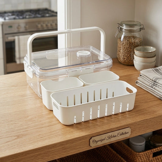 3 Grid Rectangle Snack Storage Box