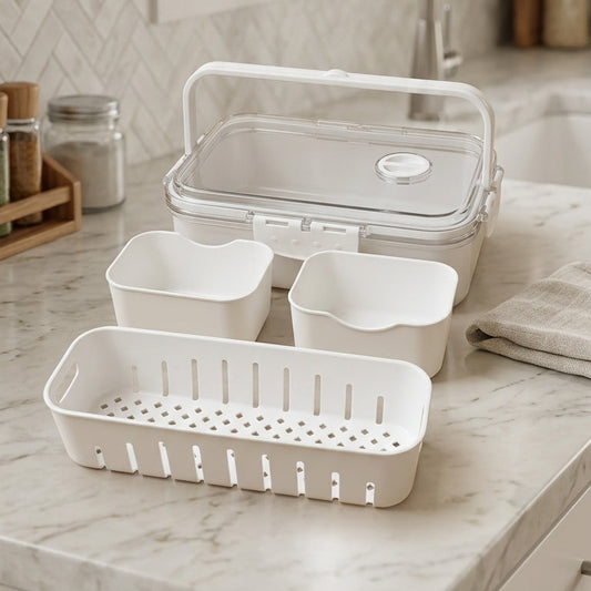 3 Grid Rectangle Snack Storage Box