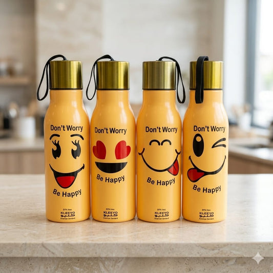kleeyo Sport Water Bottle Yellow (emoji) 550ml