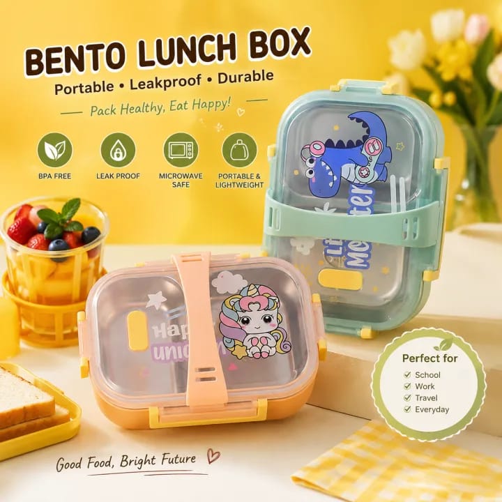 2 Compartment Lunch Box-Pink
