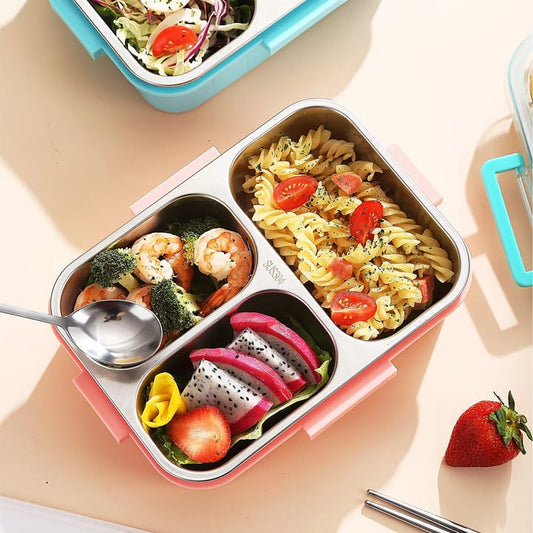 3 Compartment Stainless Steel Lunch Box