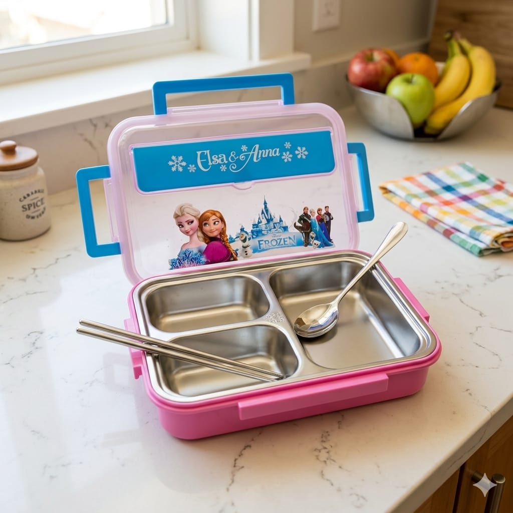 3 Compartment Stainless Steel Lunch Box