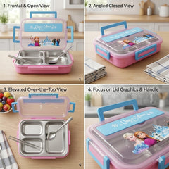 3 Compartment Stainless Steel Lunch Box