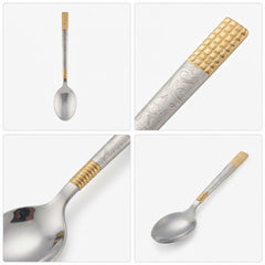 6 Pcs Stainless Steel Spoon D2-Silver