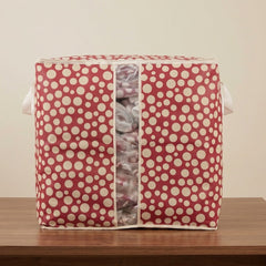 110GSM Cloth Storage Bag 1 Pc Mehroon(White Polka Dot)