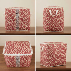 110GSM Cloth Storage Bag 1 Pc Mehroon(White Polka Dot)