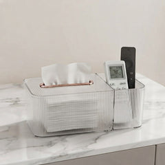 Tissue Box Holder & Remote Organizer-Transparent