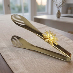 Flower Design Golden Tong