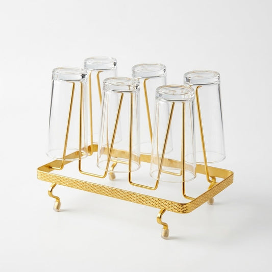 Minor Damage Metal Golden Glass Stand