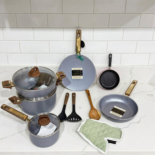 14 Pcs Nonstick Cookware Set -Blue