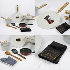 14 Pcs Nonstick Cookware Set -White