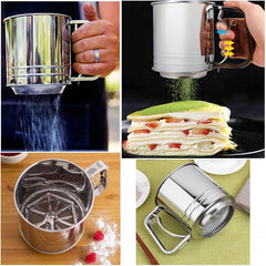 Handheld Stainless Steel Cup Mesh Flour Strainer Medium