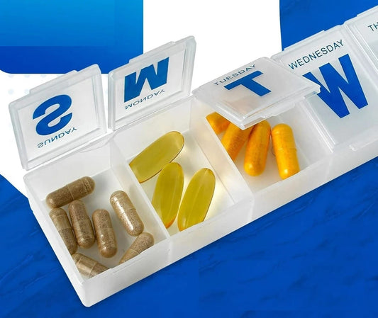 Weekly 7 Day Mini Tablet Pill Box - Long