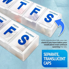 Weekly 7 Day Mini Tablet Pill Box - Long