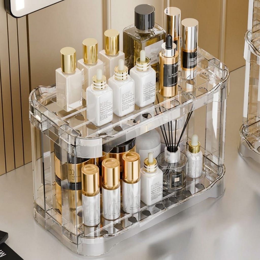 2-Tier Acrylic Cosmetic and Skincare Storage Organizer