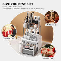 2 Layer Makeup Cosmetic Organizer With Drawer