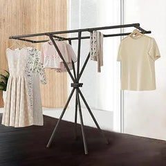 X Shaped Folding Double Pole Clothes Drying Rack