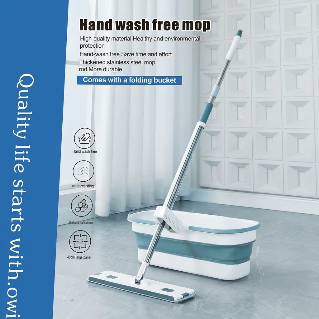 Hands Free Folding Bucket Mop Set