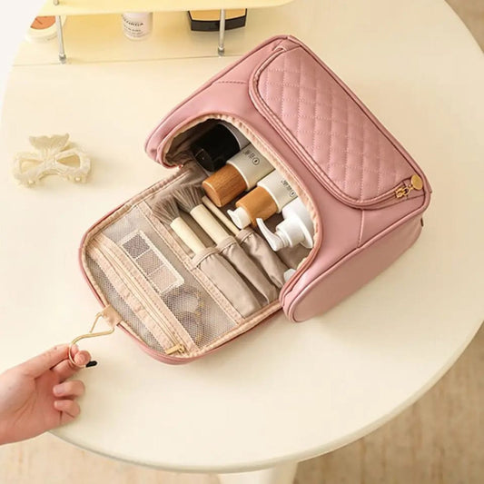 Cosmetic Bag with Hanging Hook-Pink