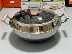 Double Handle Laser Coating Wok 32cm