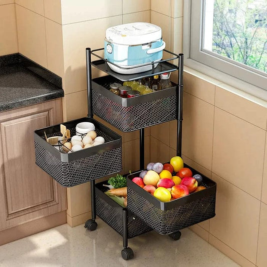 Premium 4 Layer Trolly Rotatable - Square