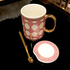 Golden Handle Mug -Pink