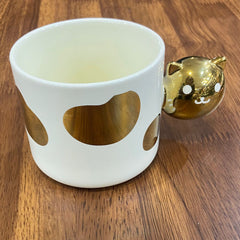 Kitty Handle Ceramic Cup-White