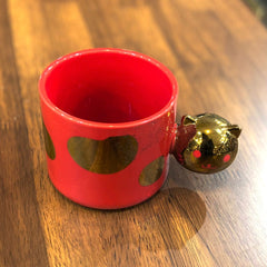 Kitty Handle Ceramic Cup-Red