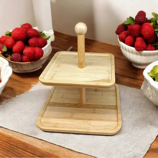 2 Tier Wooden Pastry Tray