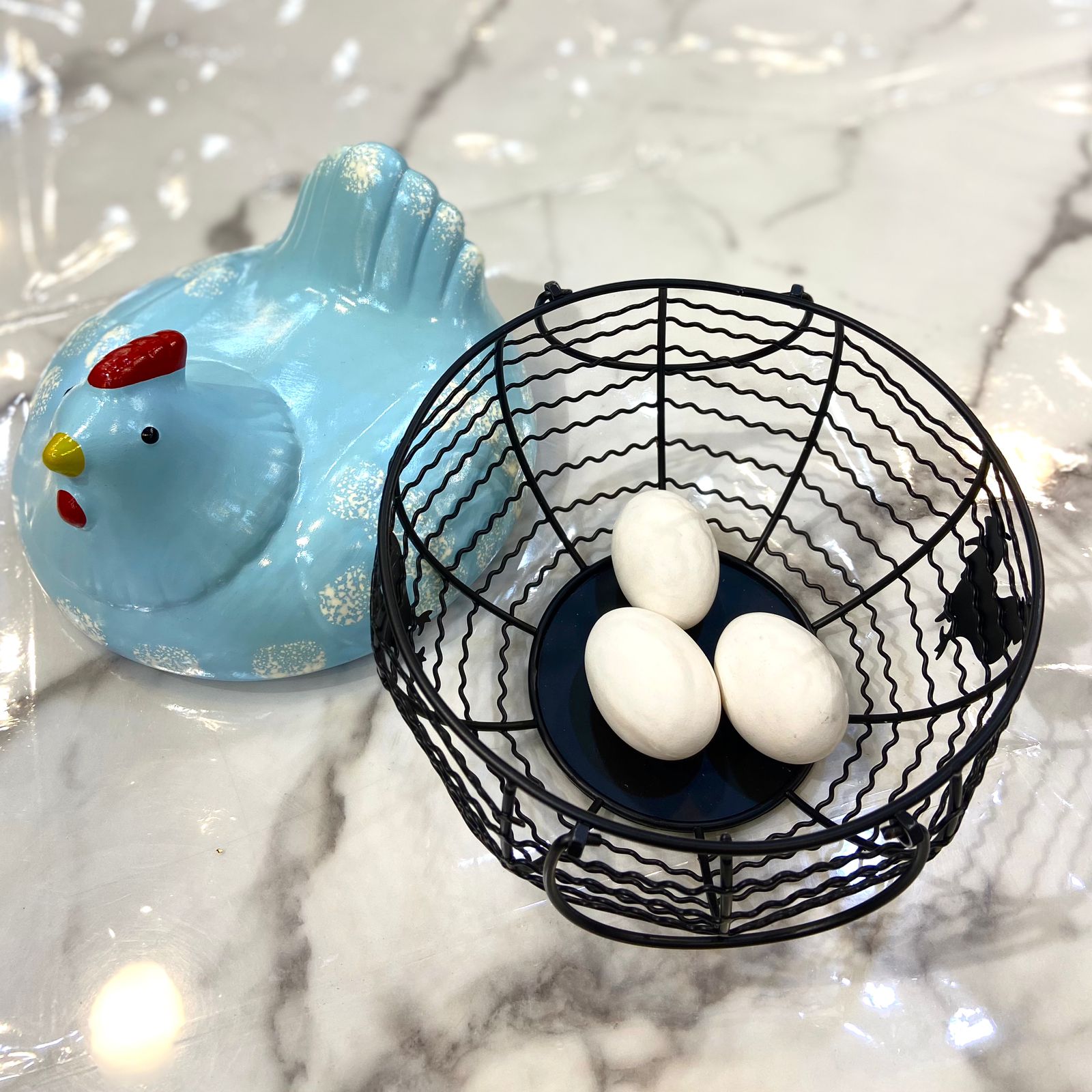 Metal Egg Storage Basket (Sky Blue)