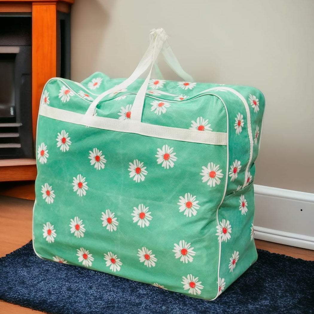 110GSM Non-Woven Luggage Bag (Green Flower)