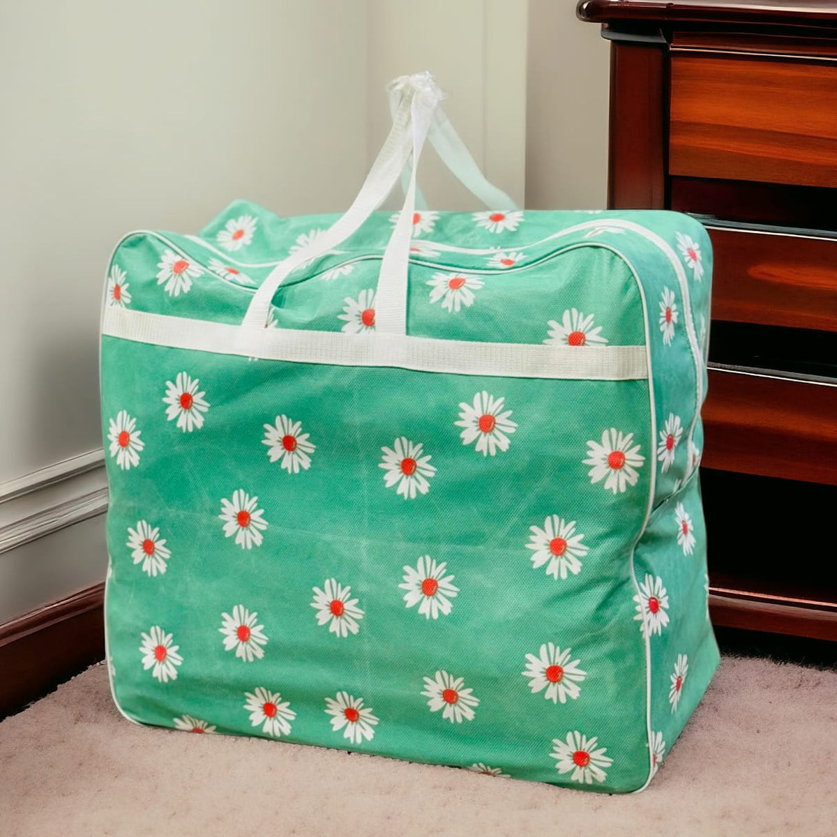 110GSM Non-Woven Luggage Bag (Green Flower)