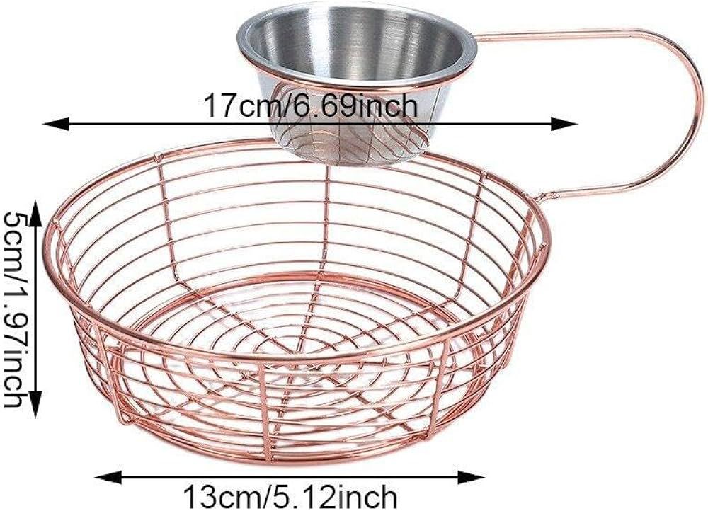 Snack Plate Basket with Hanging Sauce (Copper)