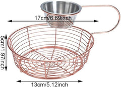 Snack Plate Basket with Hanging Sauce (Copper)