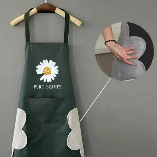 Pure Beauty Apron with Pocket-Green